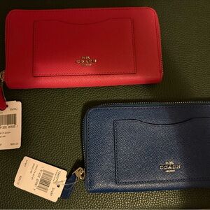 Coach Pink and Blue Wallet Duo
